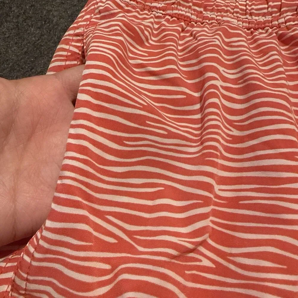 Kirkland Signature Mens Swim Trunks Shorts L Large Orange Red Swimwear Summer